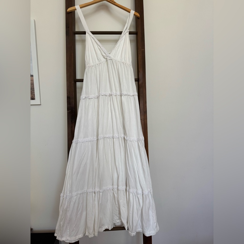 Cotton Bohemian White Maxi Dress